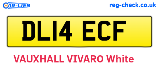 DL14ECF are the vehicle registration plates.