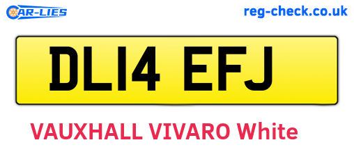 DL14EFJ are the vehicle registration plates.