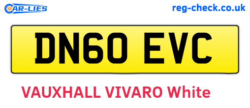 DN60EVC are the vehicle registration plates.