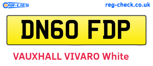DN60FDP are the vehicle registration plates.