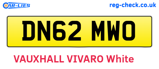 DN62MWO are the vehicle registration plates.