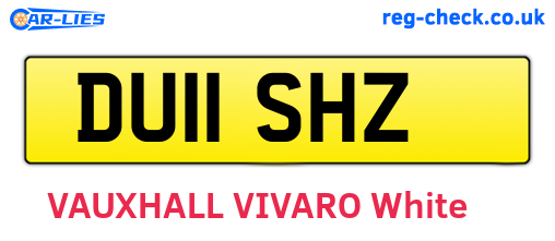 DU11SHZ are the vehicle registration plates.