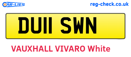 DU11SWN are the vehicle registration plates.