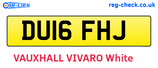 DU16FHJ are the vehicle registration plates.