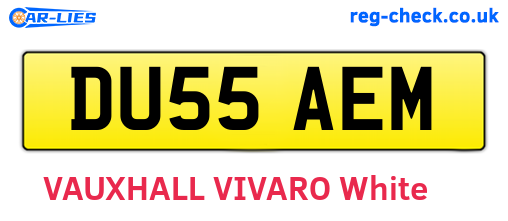 DU55AEM are the vehicle registration plates.