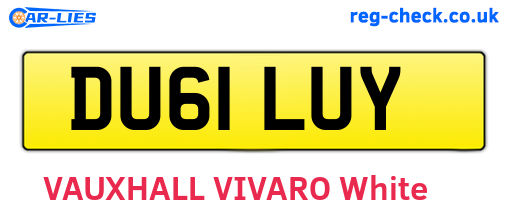 DU61LUY are the vehicle registration plates.