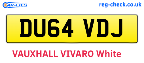 DU64VDJ are the vehicle registration plates.
