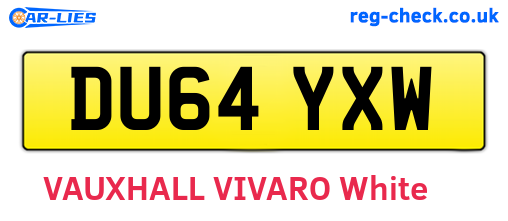 DU64YXW are the vehicle registration plates.