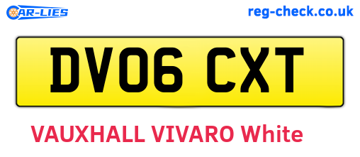 DV06CXT are the vehicle registration plates.