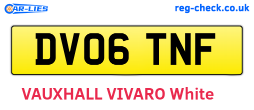 DV06TNF are the vehicle registration plates.