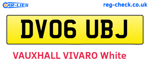 DV06UBJ are the vehicle registration plates.