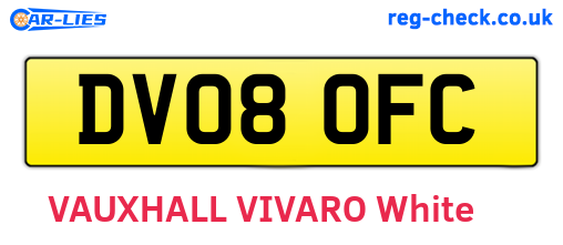 DV08OFC are the vehicle registration plates.