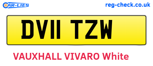 DV11TZW are the vehicle registration plates.