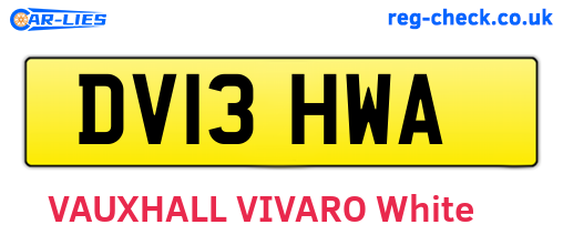 DV13HWA are the vehicle registration plates.