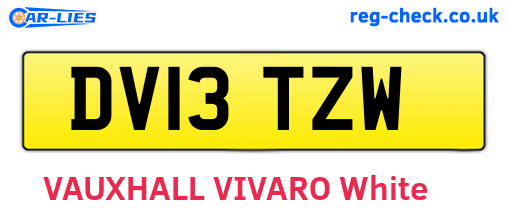 DV13TZW are the vehicle registration plates.