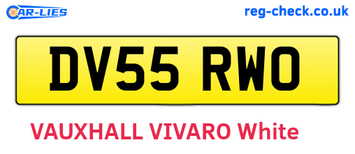 DV55RWO are the vehicle registration plates.
