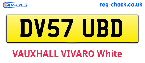 DV57UBD are the vehicle registration plates.