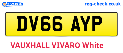 DV66AYP are the vehicle registration plates.