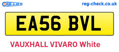 EA56BVL are the vehicle registration plates.