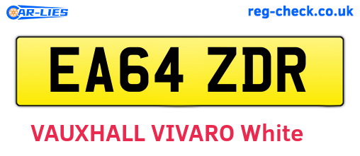 EA64ZDR are the vehicle registration plates.