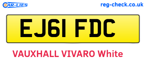 EJ61FDC are the vehicle registration plates.