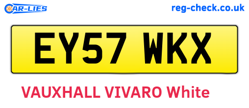 EY57WKX are the vehicle registration plates.