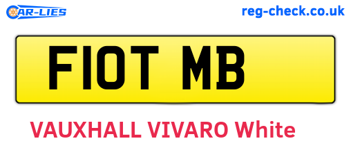 F10TMB are the vehicle registration plates.