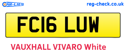FC16LUW are the vehicle registration plates.