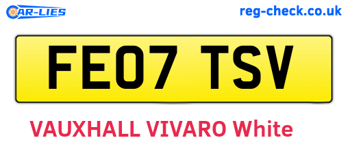 FE07TSV are the vehicle registration plates.