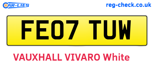 FE07TUW are the vehicle registration plates.