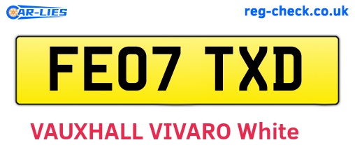 FE07TXD are the vehicle registration plates.
