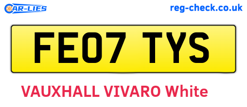 FE07TYS are the vehicle registration plates.