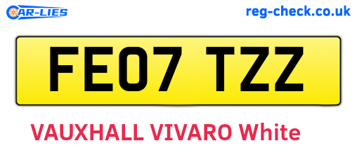 FE07TZZ are the vehicle registration plates.
