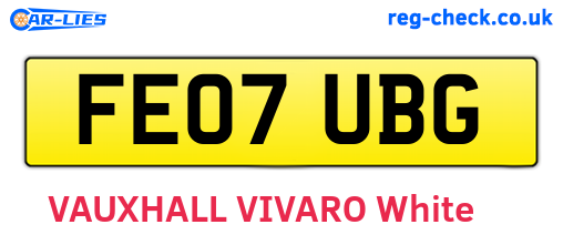 FE07UBG are the vehicle registration plates.