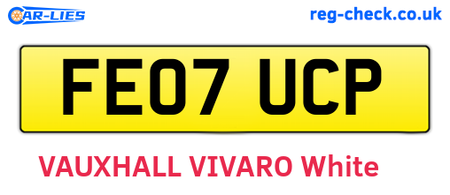 FE07UCP are the vehicle registration plates.