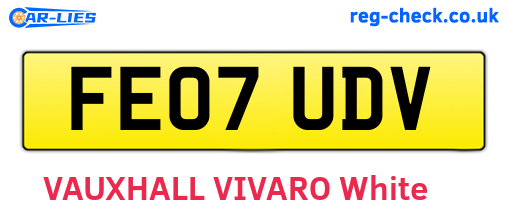 FE07UDV are the vehicle registration plates.