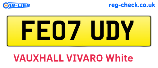 FE07UDY are the vehicle registration plates.