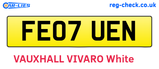 FE07UEN are the vehicle registration plates.