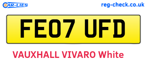FE07UFD are the vehicle registration plates.