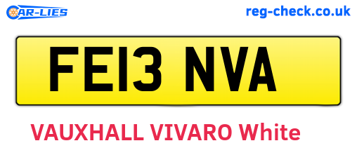 FE13NVA are the vehicle registration plates.
