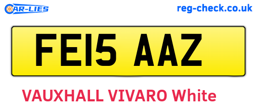 FE15AAZ are the vehicle registration plates.