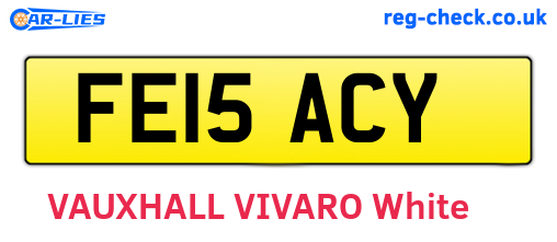 FE15ACY are the vehicle registration plates.