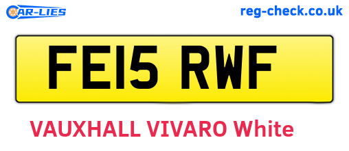 FE15RWF are the vehicle registration plates.