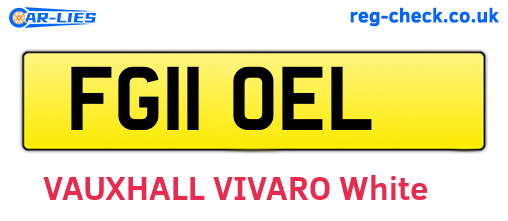 FG11OEL are the vehicle registration plates.