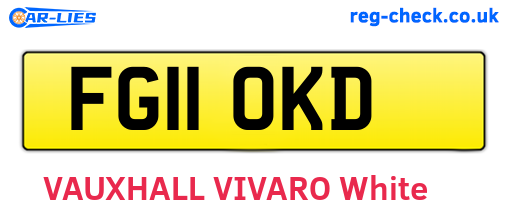 FG11OKD are the vehicle registration plates.