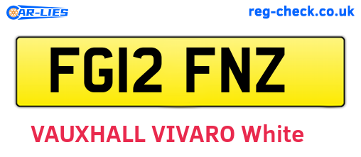 FG12FNZ are the vehicle registration plates.