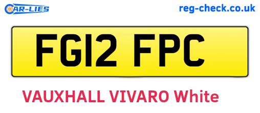 FG12FPC are the vehicle registration plates.