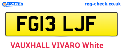 FG13LJF are the vehicle registration plates.