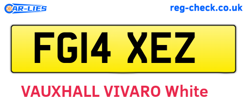 FG14XEZ are the vehicle registration plates.