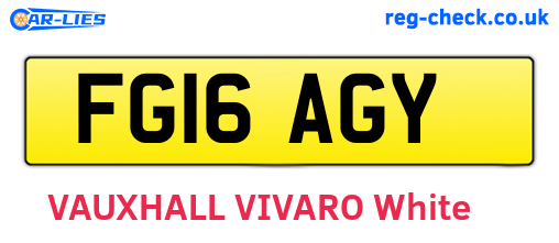 FG16AGY are the vehicle registration plates.